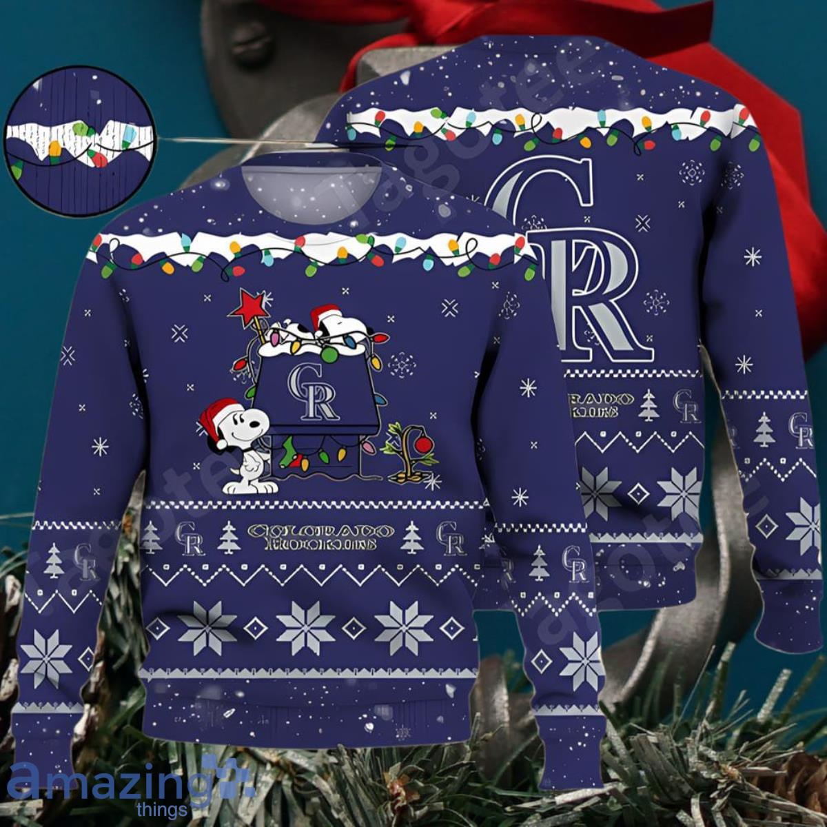 Colorado Rockies Snoopy MLB Ugly Christmas Sweater Unique Gift For Men Women image Colorado Rockies Snoopy MLB Ugly Christmas Sweater Unique Gift For Men Women Product Photo 1