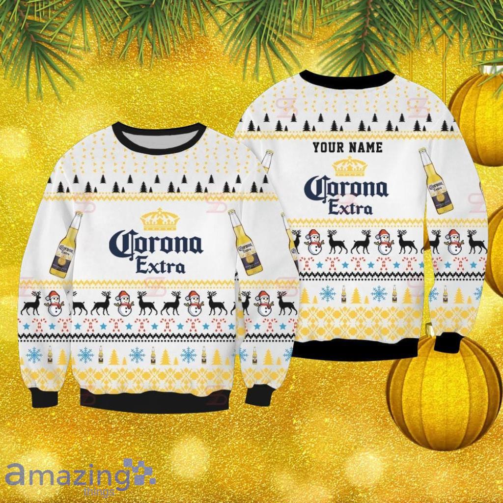 Corona Extra Custom Name Ugly Sweater 3D Gift Christmas Sweatshirt image Corona Extra Custom Name Ugly Sweater 3D Gift Christmas Sweatshirt Product Photo 1