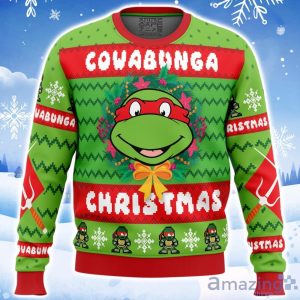 Cowabunga Raphael Christmas Teenage Mutant Ninja Turtles Ugly Christmas Sweater Product Photo 1