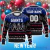 Custom Name And Number Giants Walking Ugly Christmas Sweater Christmas Gift For Fans