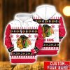 Custom Name Chicago Blackhawks Ice Hockey Funny Christmas Hoodie For Men And Women Hockey Gifts