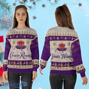 Custom Name Crown Royal Whiskey Christmas Sweater Product Photo 2