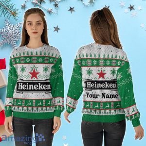 Custom Name Heineken Beer Christmas Sweater Product Photo 2