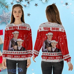 Custom Name Jack Hughes Luke Hughes New Jersey Ice Hockey Christmas Sweater Product Photo 2