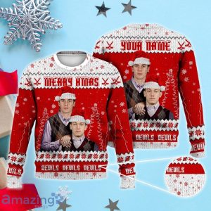Custom Name Jack Hughes Luke Hughes New Jersey Ice Hockey Christmas Sweater Product Photo 1