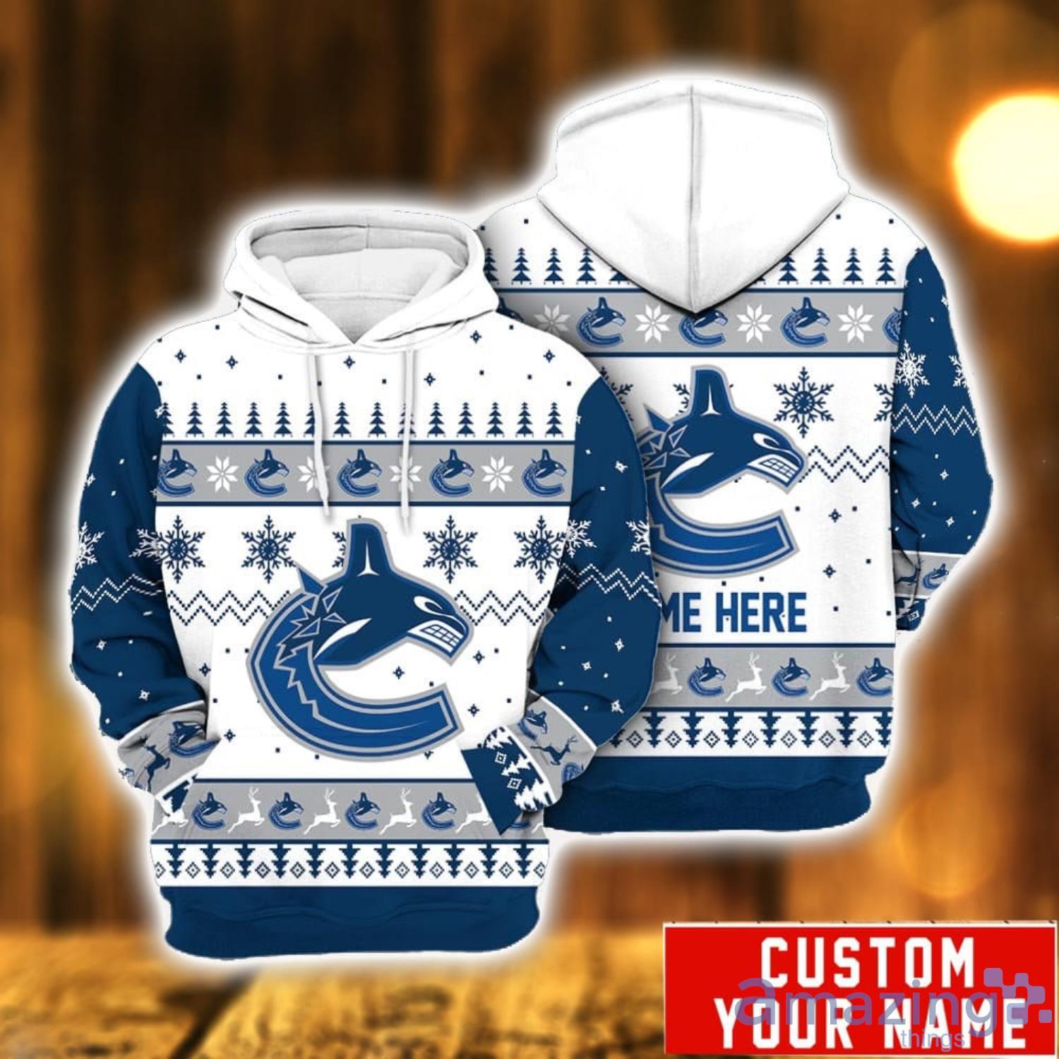 Custom Name Vancouver Canucks Ice Hockey Funny Christmas Hoodie For Men And  Women Hockey Gifts