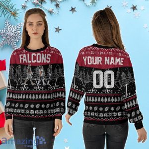 Custom Number & Name Atlanta Falcons Walking Abbey Road Christmas Sweater Arthur Smith, Ridder, Robinson, Taylor Heinicke Product Photo 2