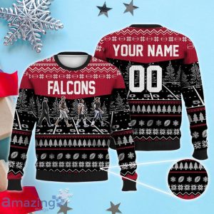 Custom Number & Name Atlanta Falcons Walking Abbey Road Christmas Sweater Arthur Smith, Ridder, Robinson, Taylor Heinicke Product Photo 1
