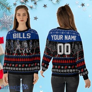 Custom Number & Name Buffalo Bills Walking Abbey Road Christmas Sweater McDermott, Josh Allen, Stefon Diggs, James Cook Product Photo 2