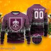 Custom Number & Name Burnley 3D Ugly Christmas Sweater, Best Gift Ideas 2023 For Fans