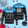 Custom Number & Name Carolina Panthers Walking Abbey Road Christmas Sweater Frank Reich, Bryce Young, Adam Thielen, Dalton