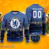 Custom Number & Name Chelsea 3D Ugly Christmas Sweater, Best Gift Ideas 2023 For Fans