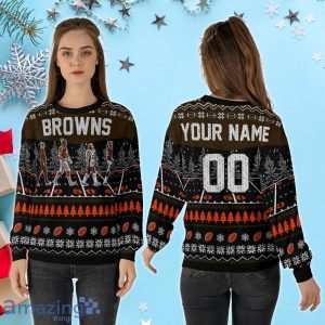 Custom Number & Name Cleveland Browns Walking Abbey Road Christmas Sweater Stefanski, Watson, Kareem Hunt, Myles Garrett image Custom Number & Name Cleveland Browns Walking Abbey Road Christmas Sweater Stefanski, Watson, Kareem Hunt, Myles Garrett Product Photo 2