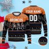 Custom Number & Name Denver Broncos Walking Abbey Road Christmas Sweater Payton, Russell Wilson, Jeudy, Jarrett Stidham