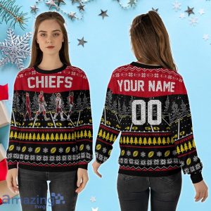 Custom Number & Name Kansas City Chiefs Walking Abbey Road Christmas Sweater Reid, Travis Kelce, Patrick Mahomes, Jones Product Photo 2