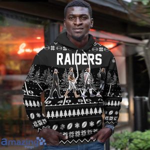 Custom Number & Name Las Vegas Raiders Walking Abbey Road Christmas Sweater McDaniels, Garoppolo, Adams, Josh Jacobs Product Photo 2