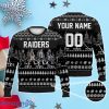 Custom Number & Name Las Vegas Raiders Walking Abbey Road Christmas Sweater McDaniels, Garoppolo, Adams, Josh Jacobs