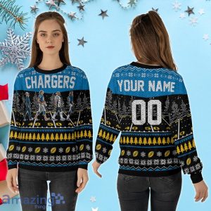 Custom Number & Name Los Angeles Chargers Walking Abbey Road Christmas Sweater Staley, Justin Herbert, Ekeler, Johnston Product Photo 2