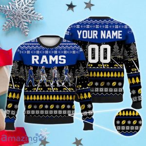 Custom Number & Name Los Angeles Rams Walking Abbey Road Christmas Sweater McVay, Matthew Stafford, Bennett, Puka Nacua Product Photo 1