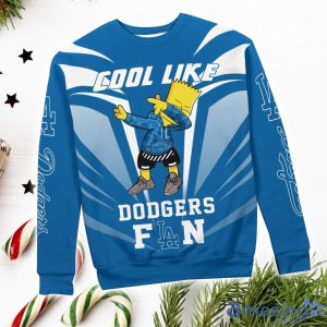 Cute Cool Like Los Angeles Dodgers Fan Bart Simpson Dab Ugly Christmas Sweater Product Photo 3