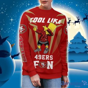 Cute Cool Like San Francisco 49ers Fan Bart Simpson Dab Ugly Christmas Sweater Product Photo 2