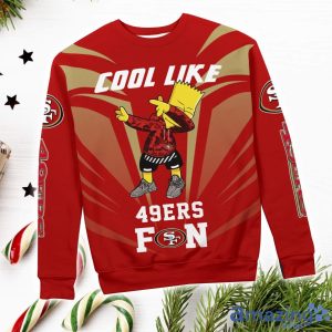 Cute Cool Like San Francisco 49ers Fan Bart Simpson Dab Ugly Christmas Sweater Product Photo 3