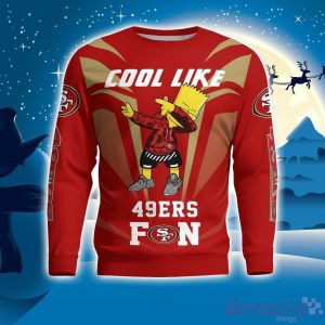 Cute Cool Like San Francisco 49ers Fan Bart Simpson Dab Ugly Christmas Sweater Product Photo 1