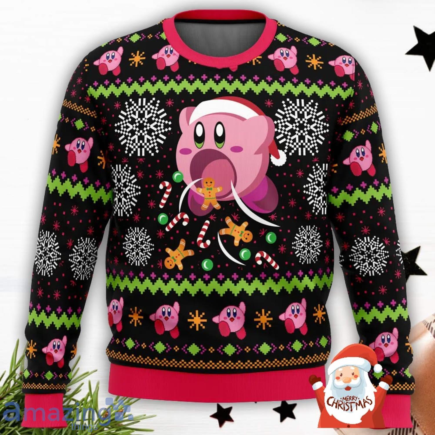 Cute Pink Hungry Kirby’s Dream Land 3D Ugly Christmas Sweater Christmas Gift For Men And Women image Cute Pink Hungry Kirby’s Dream Land 3D Ugly Christmas Sweater Christmas Gift For Men And Women Product Photo 2