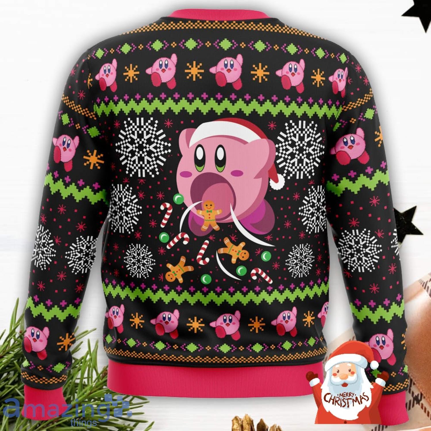 Cute Pink Hungry Kirby’s Dream Land 3D Ugly Christmas Sweater Christmas Gift For Men And Women image Cute Pink Hungry Kirby’s Dream Land 3D Ugly Christmas Sweater Christmas Gift For Men And Women Product Photo 3