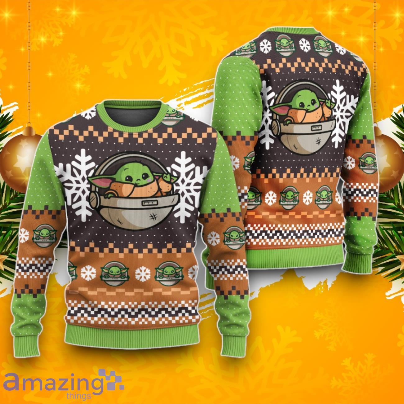 Ugly christmas sweater on sale yoda