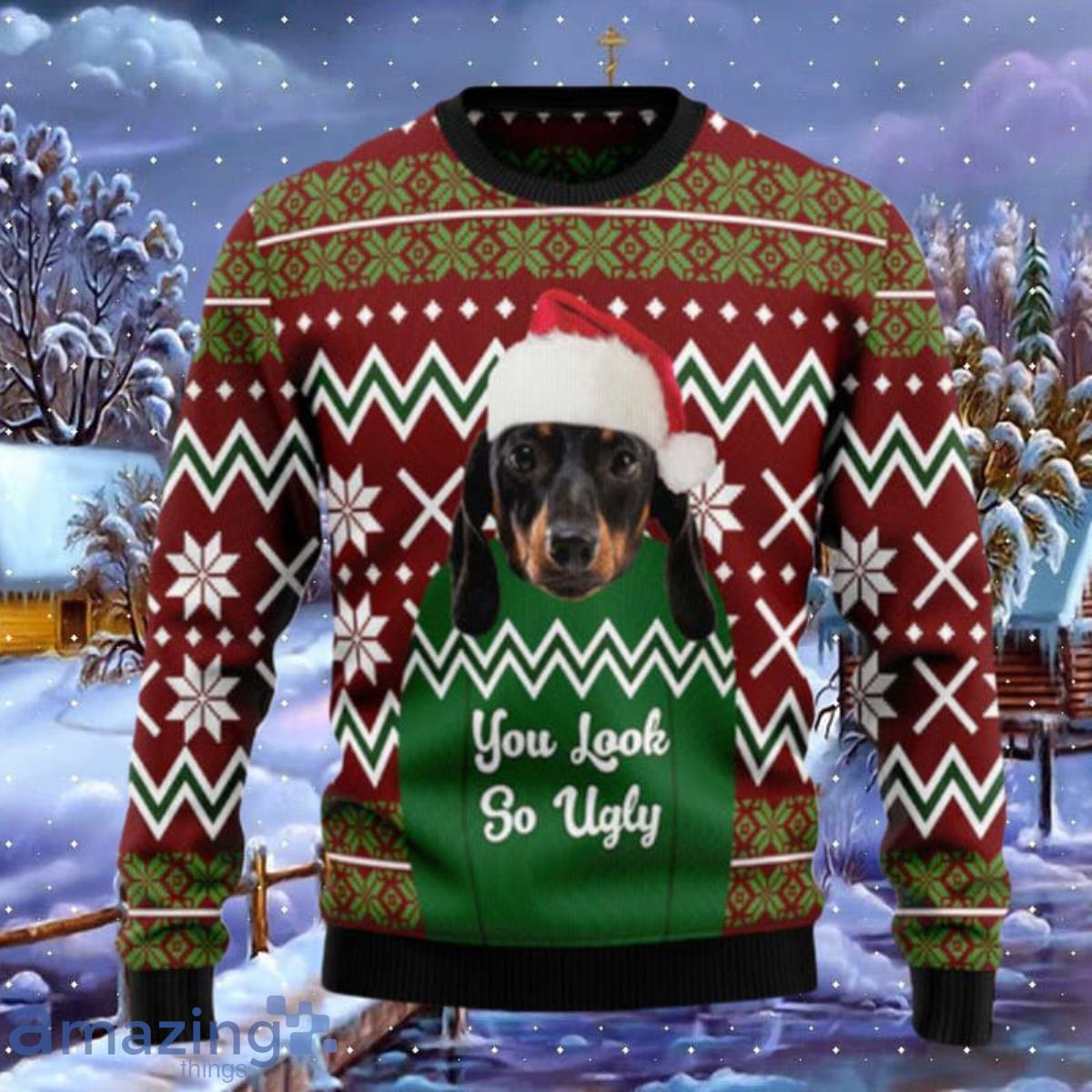 Dachshund christmas outlet sweater womens