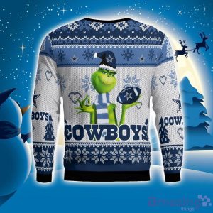 Dallas Cowboys Grinch Snowflake Pattern Ugly Sweater Christmas Product Photo 2