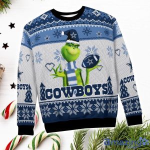 Dallas Cowboys Grinch Snowflake Pattern Ugly Sweater Christmas Product Photo 4