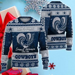 Dallas Cowboys Smart Woman Love Football Ugly Christmas Sweater image Dallas Cowboys Smart Woman Love Football Ugly Christmas Sweater Product Photo 2