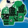 Dallas Stars 3D Hooodie Ugly Sweatshirt Christmas Pattern Ice Hockey NHL Fans