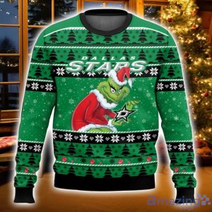 Dallas Stars Grinch Ugly Christmas Sweater Christmas Gift For Sport Fans Product Photo 1
