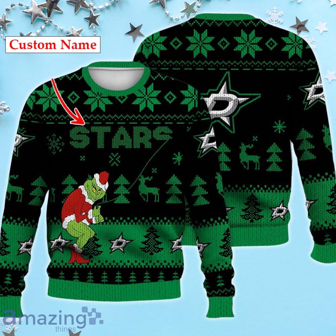 Dallas Stars Ugly Sweater Christmas Custom Name Ice Hockey NHL image Dallas Stars Ugly Sweater Christmas Custom Name Ice Hockey NHL Product Photo 1