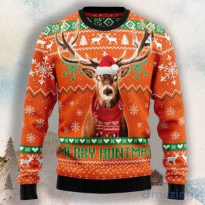 Deer Merry Huntmas Ugly Christmas Sweater Product Photo 1
