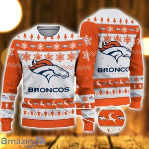 Denver Broncos Logo Cute Ugly Christmas Sweater 3D Printed Unisex Sweater Product Photo 1