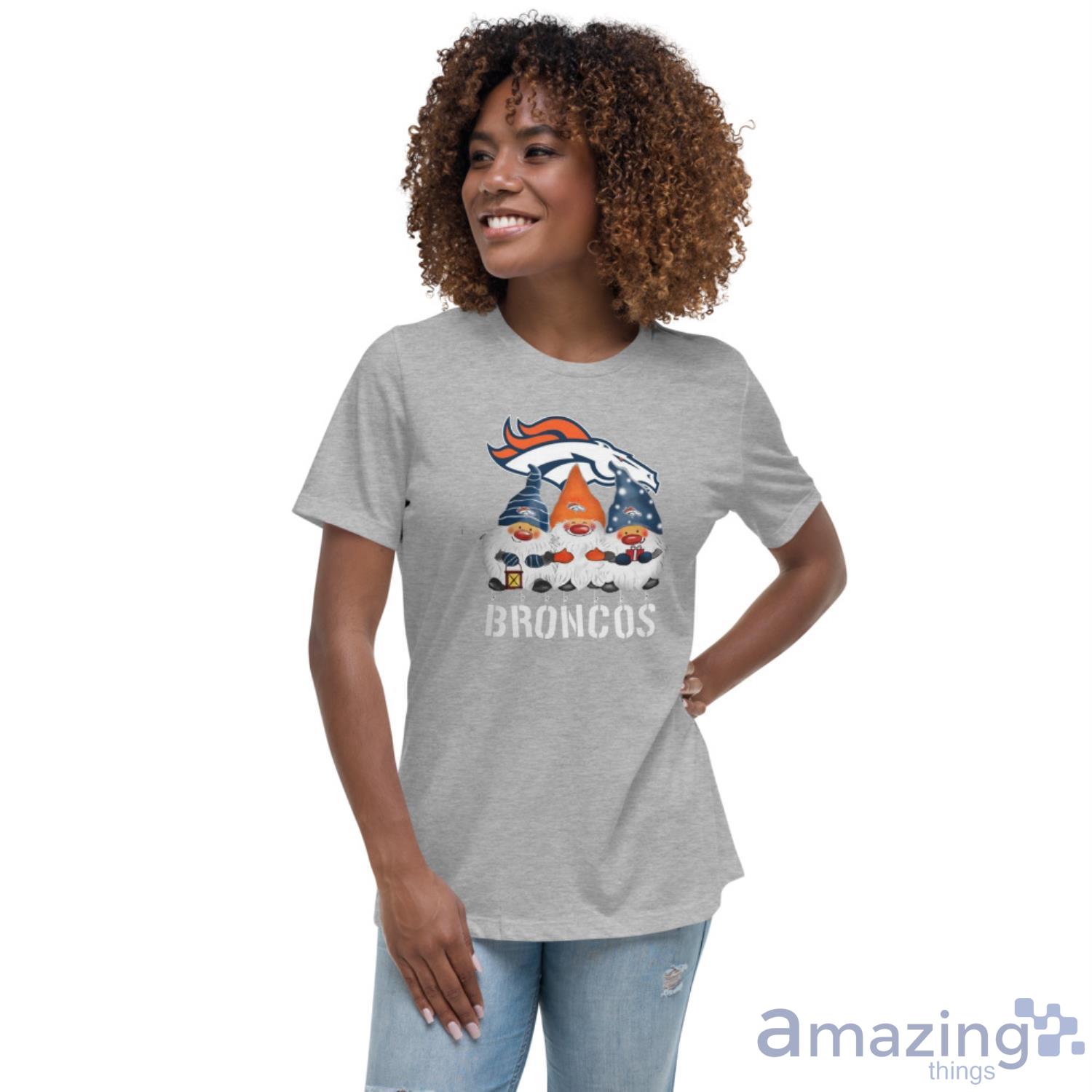 Denver Broncos Logo Gnomies Shirt Christmas Gift image Denver Broncos Logo Gnomies Shirt Christmas Gift - Women's Relaxed Short Sleeve Jersey Tee