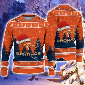 Denver Broncos Santa Hat Pattern Ugly Christmas Sweater For Men And Women Product Photo 1