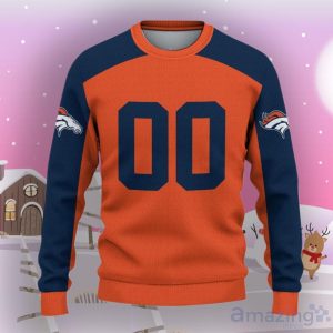 Denver Broncos Ugly Sweater Custom Name And Number Hot Design For Christmas Gift Product Photo 2