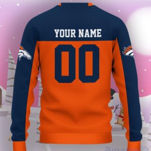 Denver Broncos Ugly Sweater Custom Name And Number Hot Design For Christmas Gift Product Photo 3