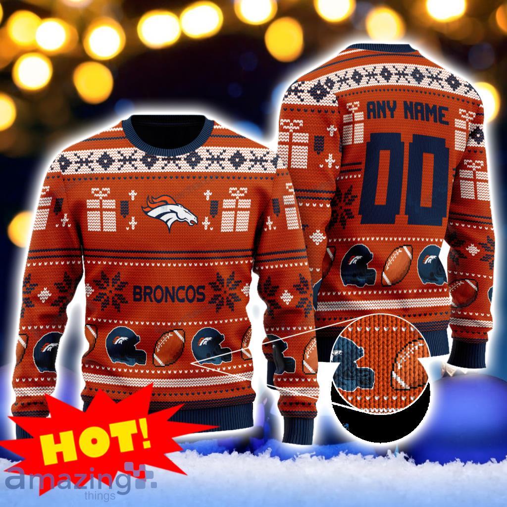Denver Broncos Woolen Christmas Ugly Sweater Gift For Men And Women image Denver Broncos Woolen Christmas Ugly Sweater Gift For Men And Women Product Photo 1