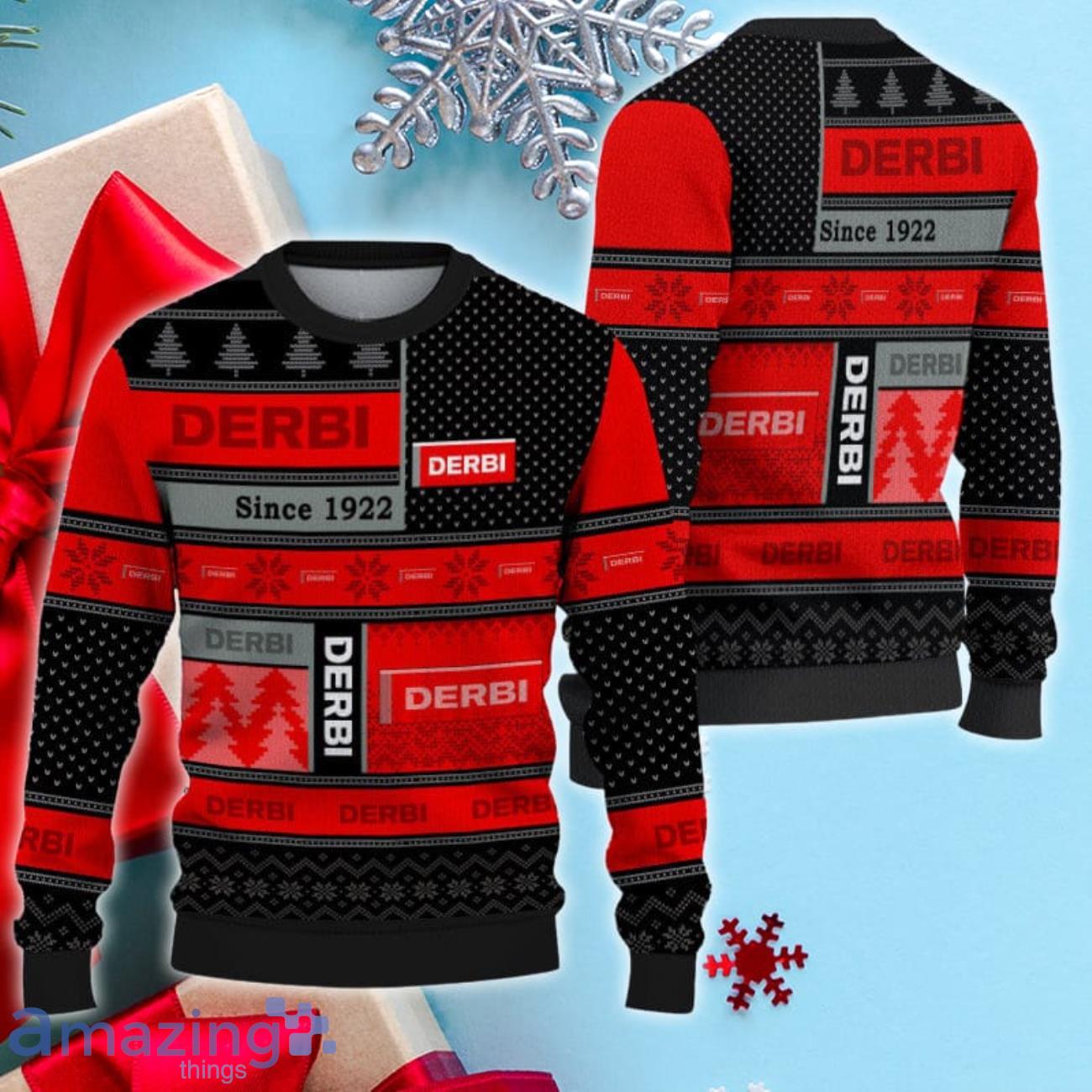Derbi 3D Ugly Christmas Sweater New Style For Men Women image Derbi 3D Ugly Christmas Sweater New Style For Men Women Product Photo 1