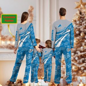 Detroit Lions Custom Name Christmas Pajamas For Fans Product Photo 2