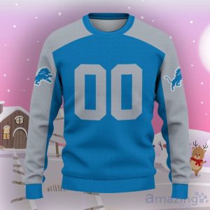Detroit Lions Ugly Sweater Custom Name And Number Hot Design For Christmas Gift Product Photo 2
