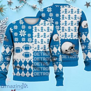 Detroit Ugly Sweater Christmas, Retro Football American Sweatshirt Pattern 3D For Fans Product Photo 1
