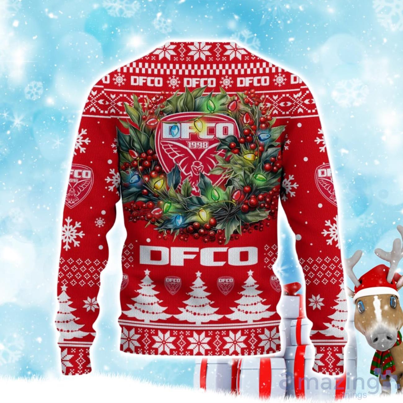 Dijon FCO Ugly Christmas Sweater Gift Ideas For Fans image Dijon FCO Ugly Christmas Sweater Gift Ideas For Fans Product Photo 3