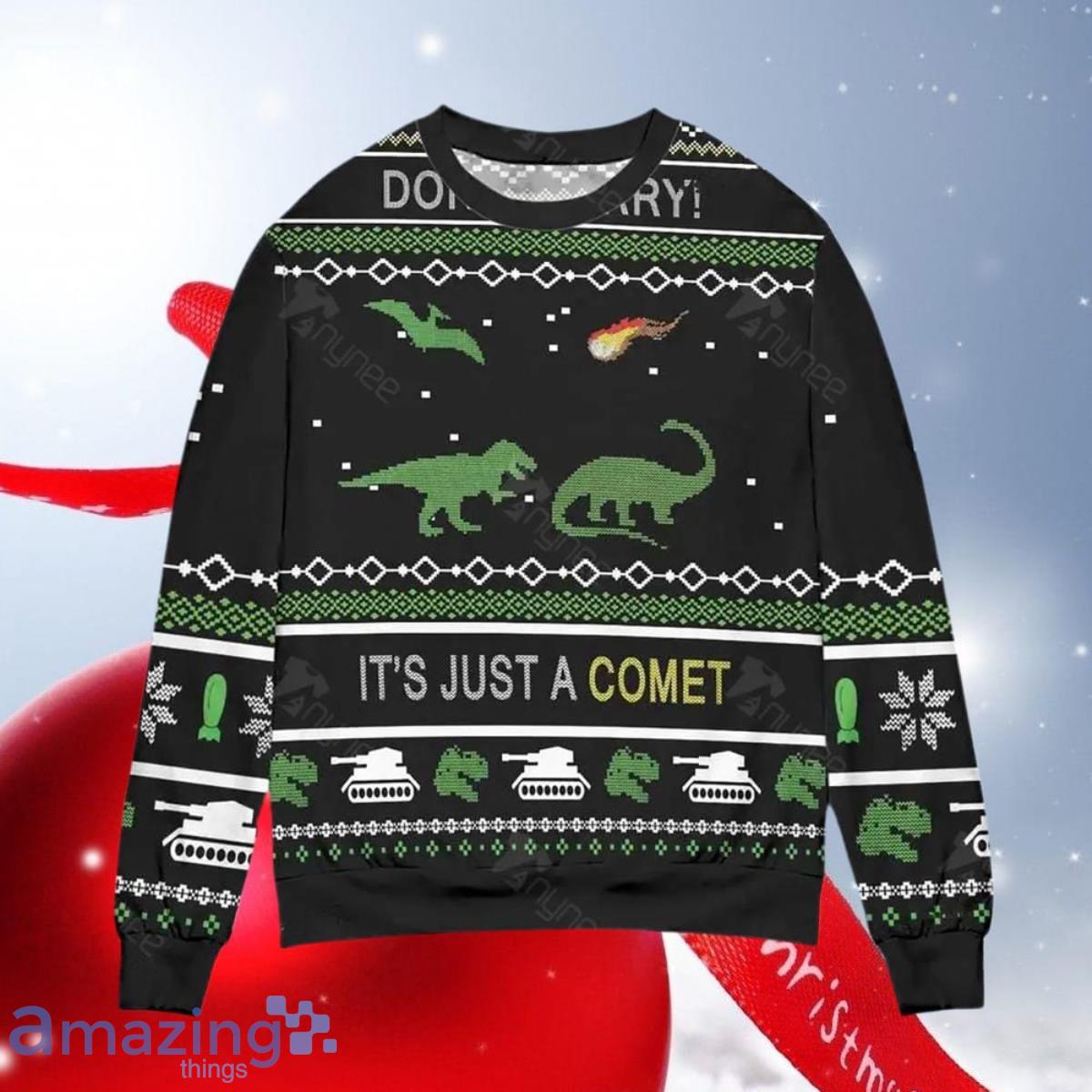 Dinosaur It Is Just A Comet Ugly Christmas Sweater Gift For Men Women image Dinosaur It Is Just A Comet Ugly Christmas Sweater Gift For Men Women Product Photo 1